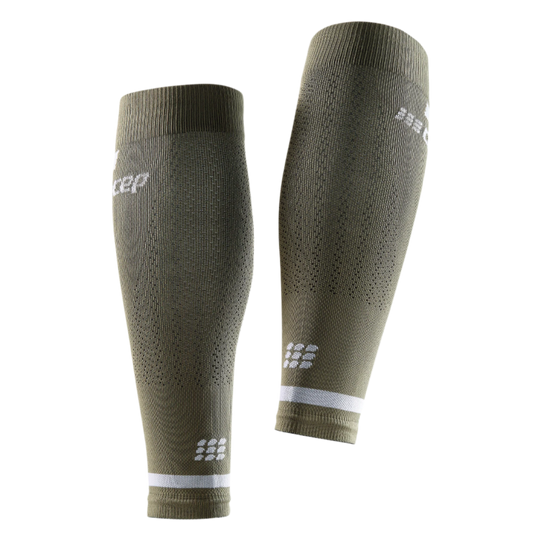 The Run Compression Calf Sleeves 4.0, Women, Olive, Back View