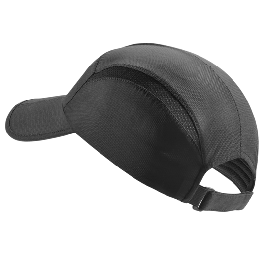 Run Cap, Black, Back View