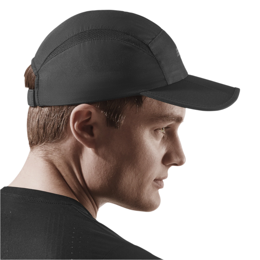 Run Cap, Black, Side Alternate View Model, Men