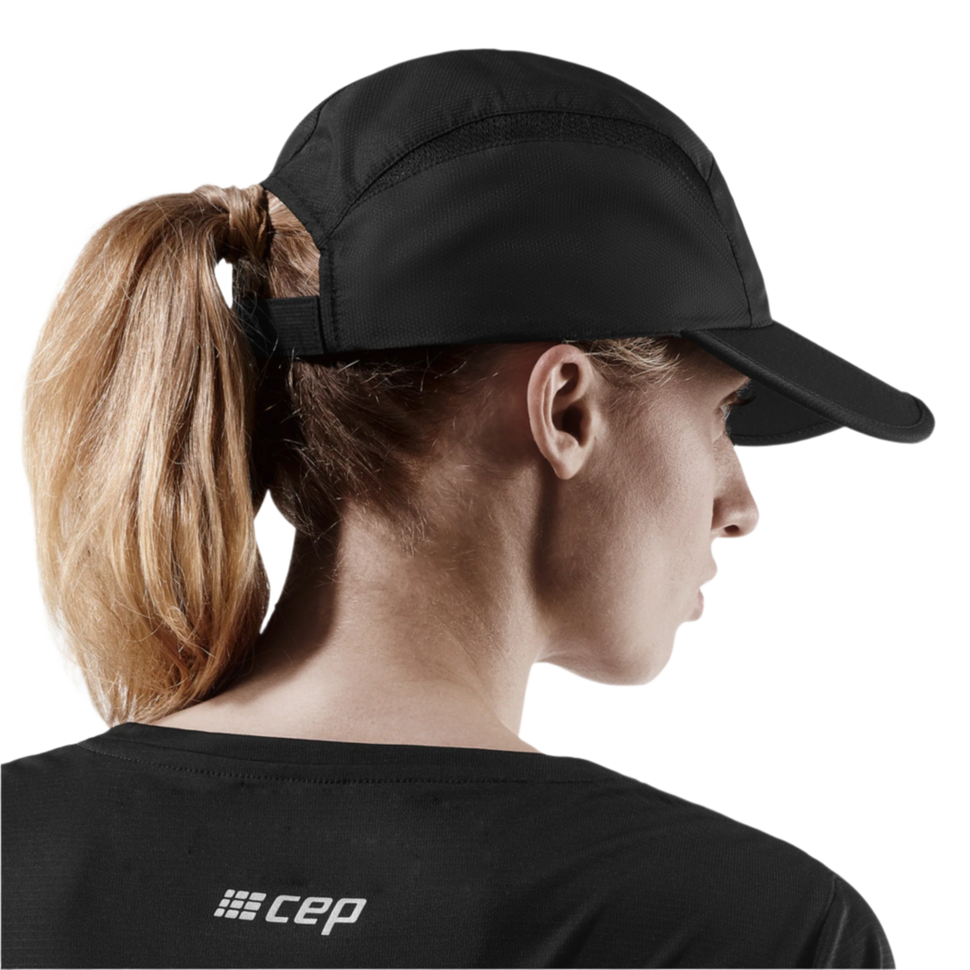 Run Cap, Black, Side Alternate View Model, Women