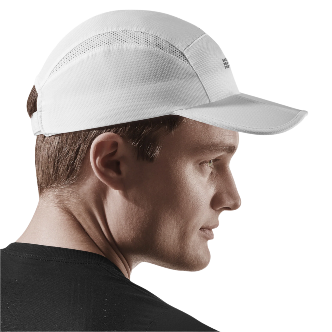 Run Cap, White, Side Alternate View Model, Men