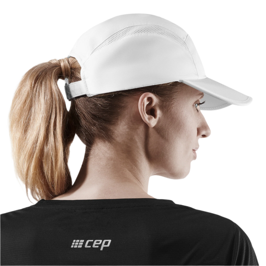 Run Cap, White, Side Alternate View Model, Women