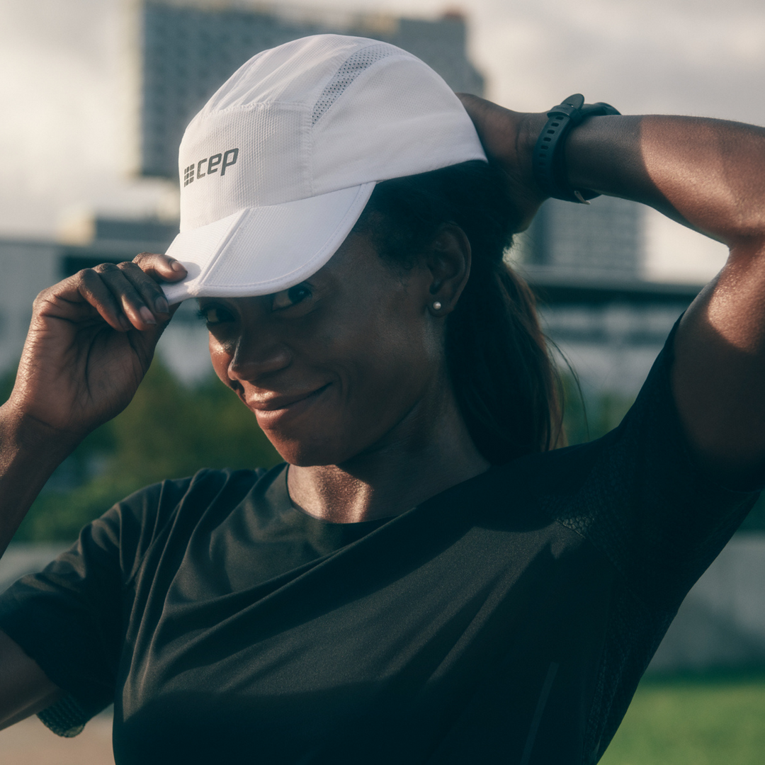 Run Cap, White, Lifestyle