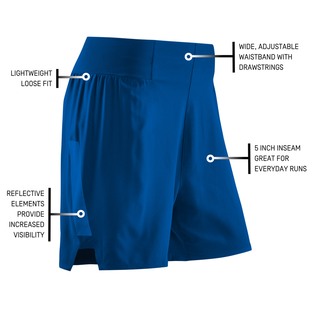 Run Loose Fit Shorts, Women, Blue, Detail