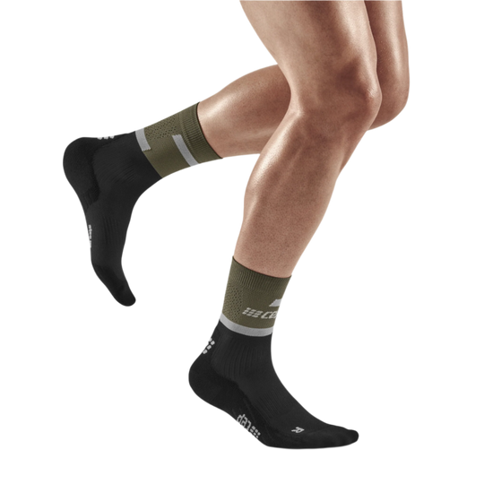 The Run Compression Mid Cut Socks 4.0, Men, Olive