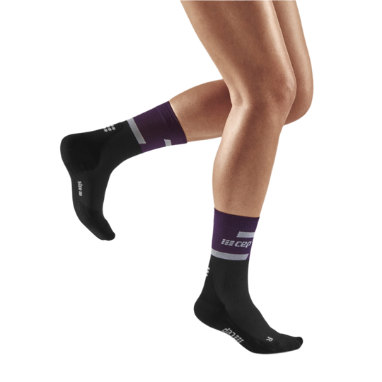 The Run Compression Mid Cut Socks 4.0, Women, Violet/Black