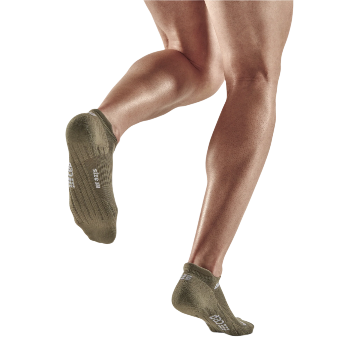 The Run No Show Socks 4.0, Men, Olive, Back View Model