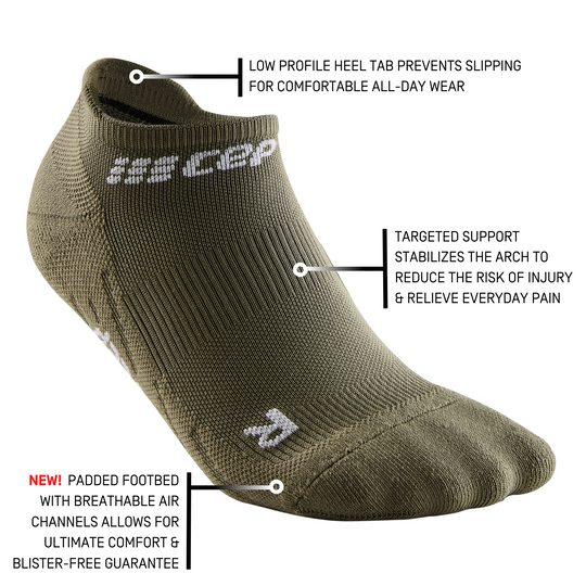 The Run No Show Socks 4.0, Women, Olive, Detail