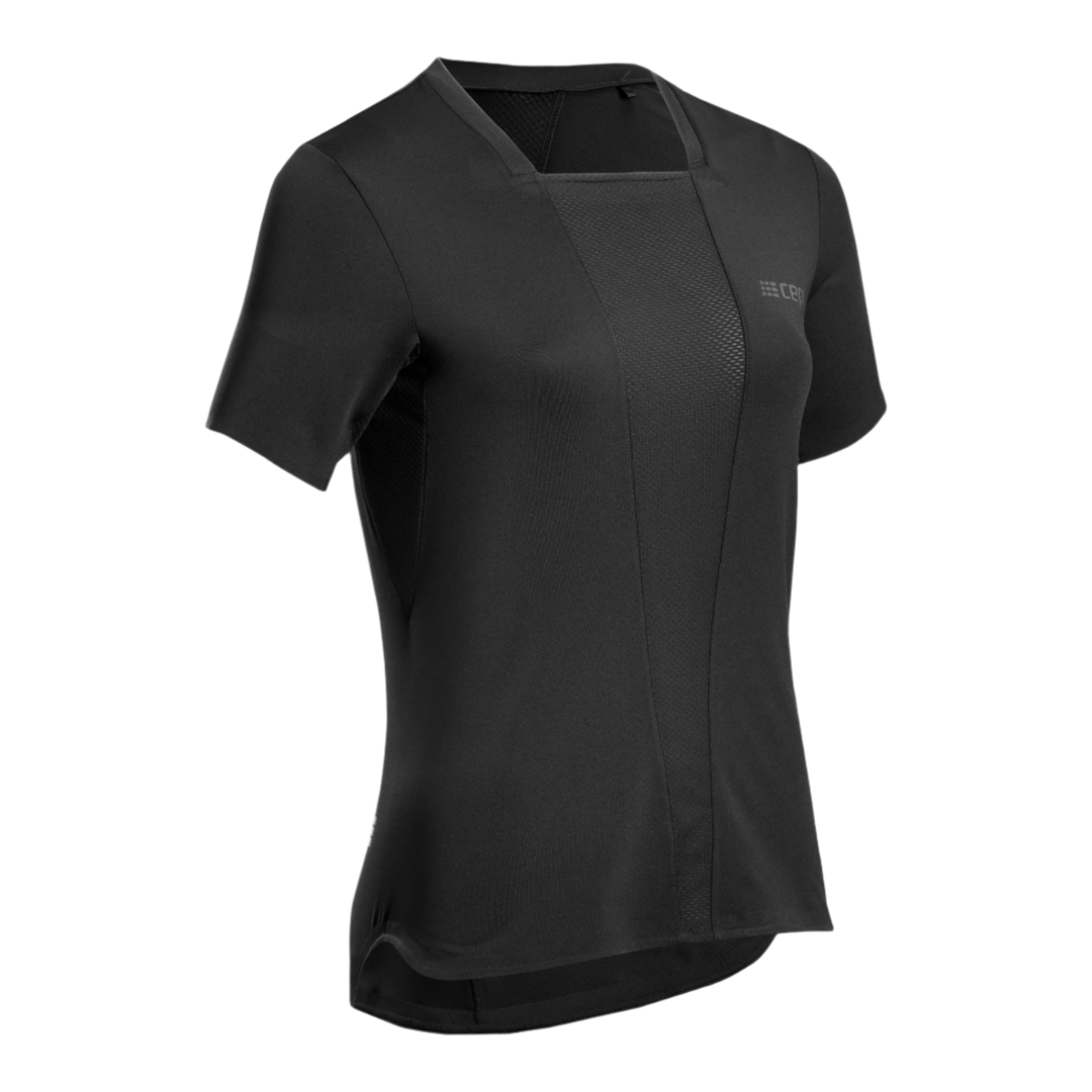 Run Short Sleeve Shirt 4.0, Women, Black, Front View