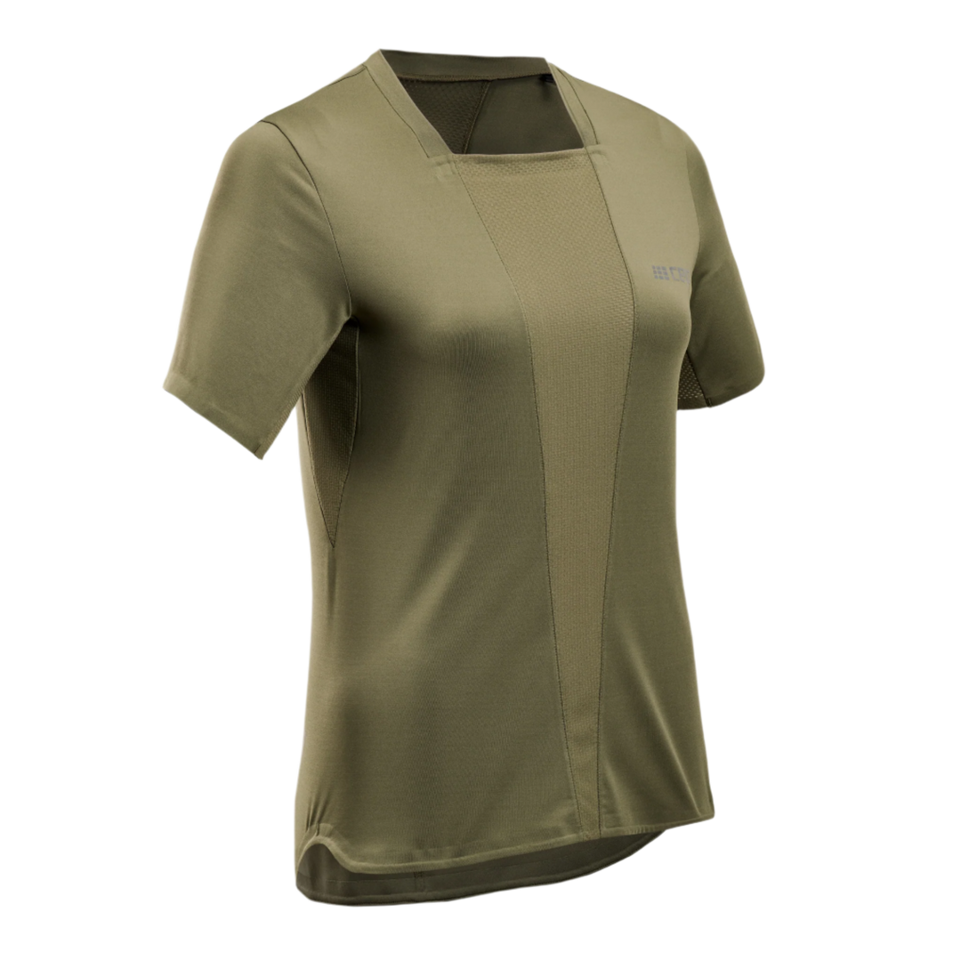 Run Short Sleeve Shirt 4.0, Women, Olive, Front View