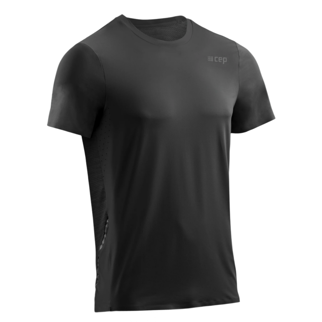 Run Shirt Short Sleeve, Men, Black, Front View