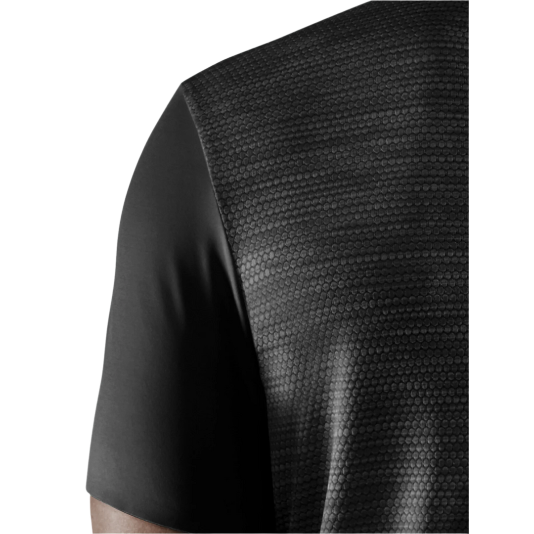 Run Shirt Short Sleeve, Men, Black, Sleeve Detail