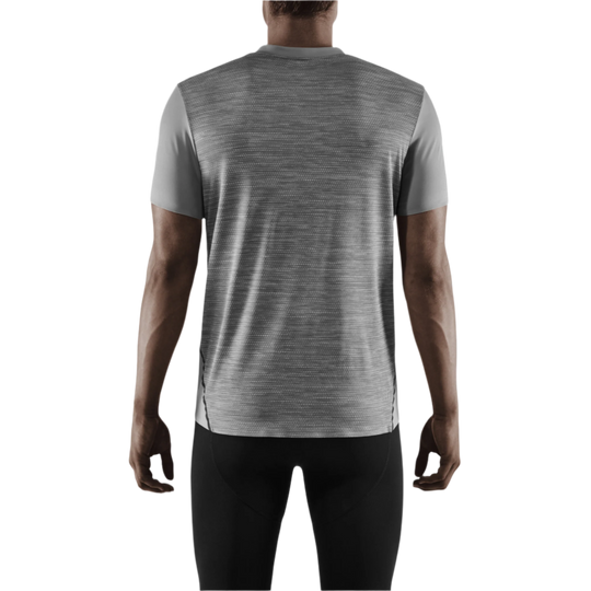 Run Shirt Short Sleeve, Men, Grey, Back View Model