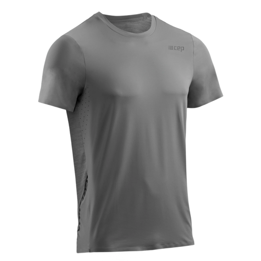 Run Shirt Short Sleeve, Men, Grey, Front View