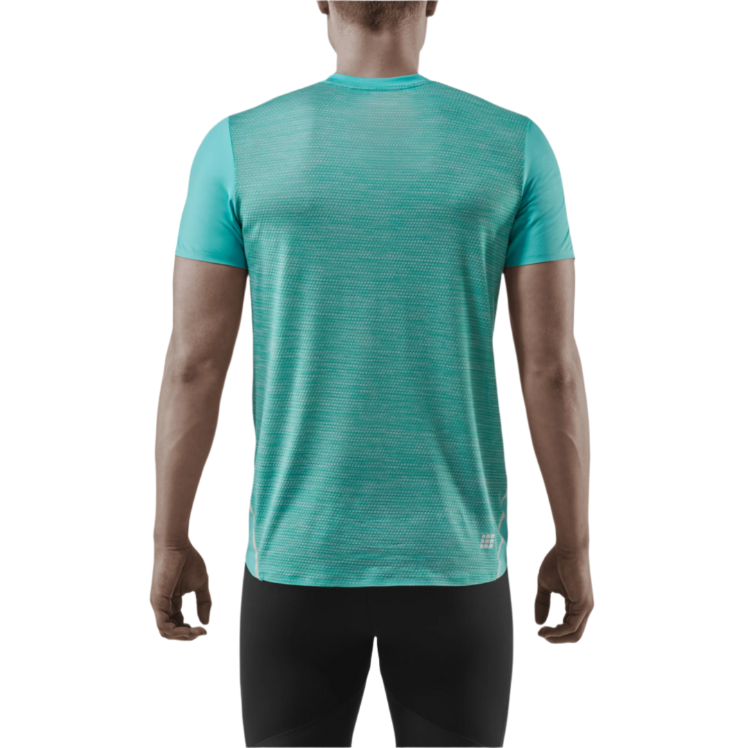 Run Shirt Short Sleeve, Men, Ocean, Back View Model