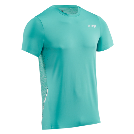 Run Shirt Short Sleeve, Men, Ocean, Front View