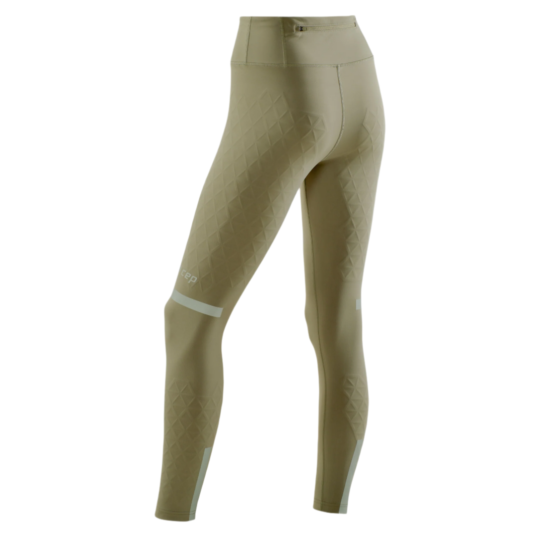 The Run Support Tights, Women, Olive, Back View