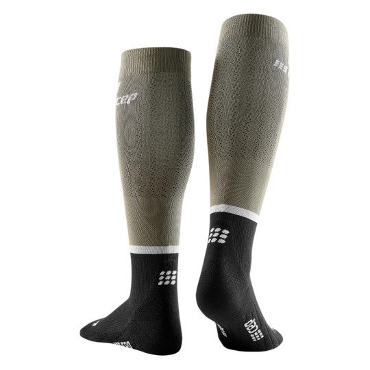 The Run Compression Tall Socks 4.0, Men, Olive/Black, Back View