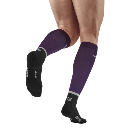 The Run Compression Tall Socks 4.0, Men, Violet/Black, Back View Model