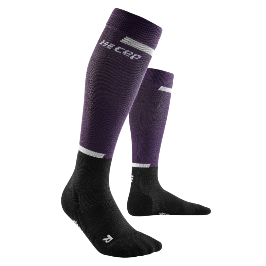 The Run Compression Tall Socks 4.0, Men, Violet/Black, Front View