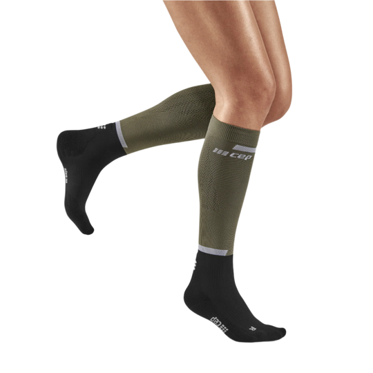 The Run Compression Tall Socks 4.0, Women, Olive/Black