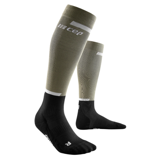 The Run Compression Tall Socks 4.0, Women, Olive/Black, Front View