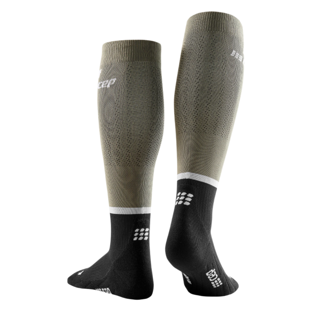 The Run Compression Tall Socks 4.0, Women, Olive/Black, Back View