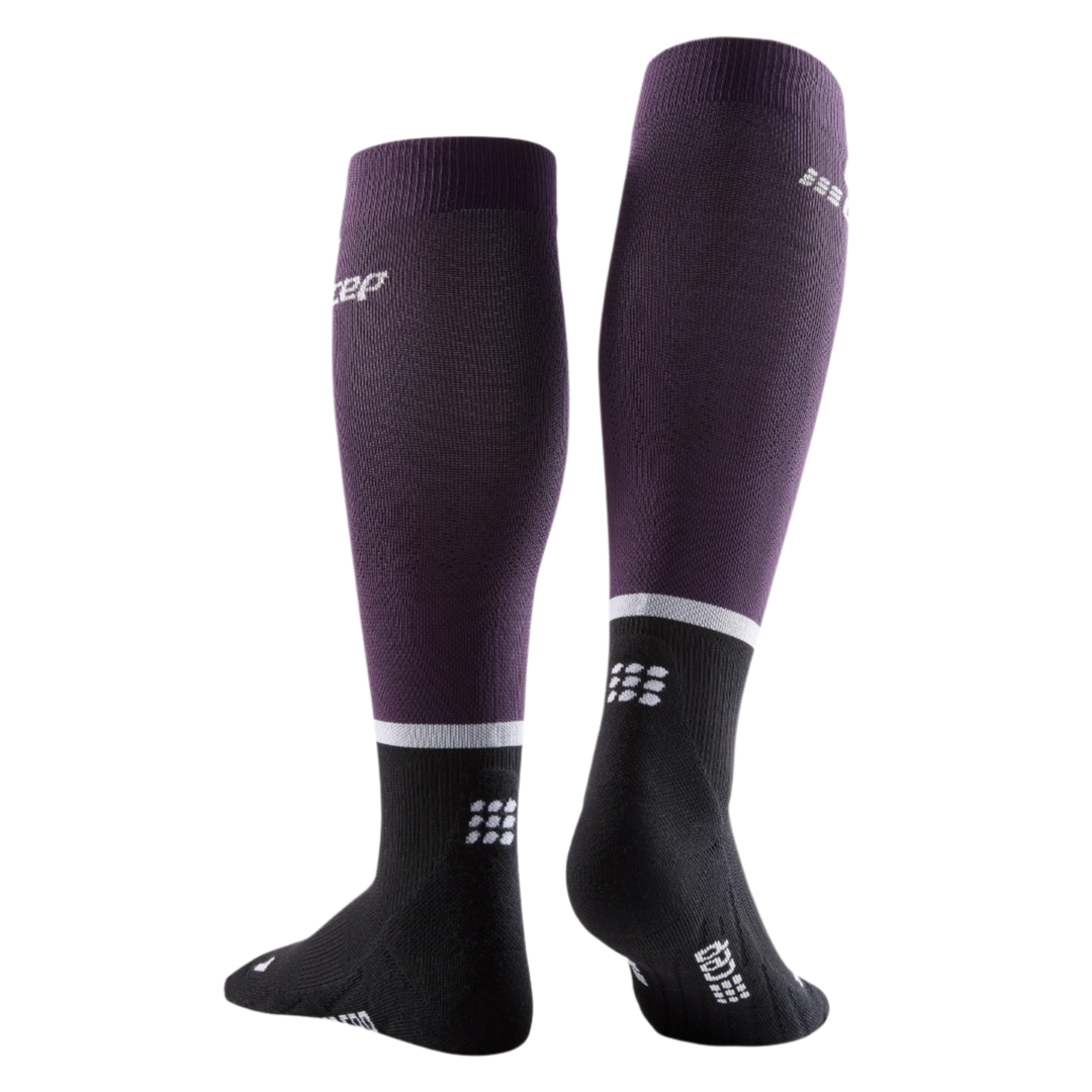 The Run Compression Tall Socks 4.0, Women, Violet/Black, Back View