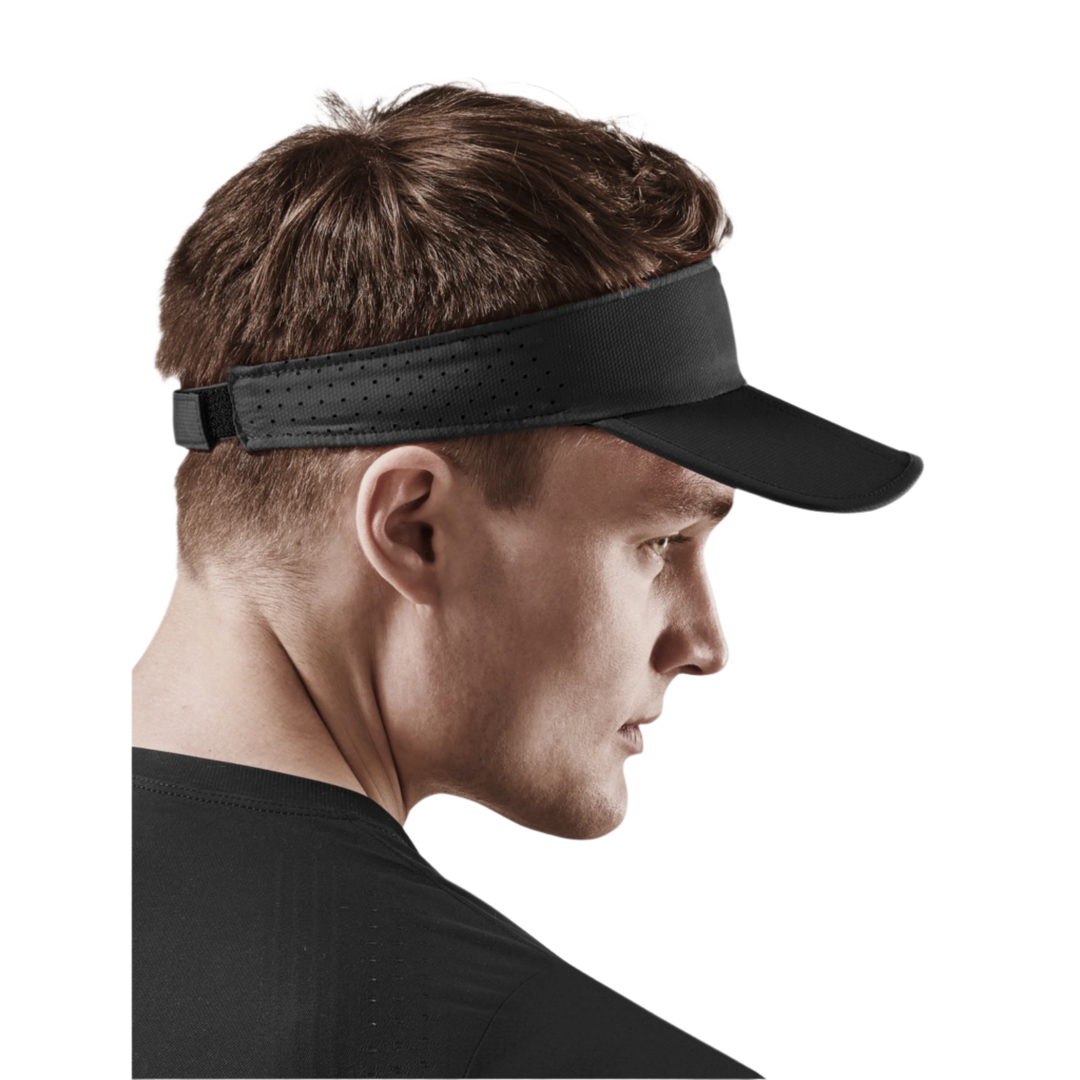 Run Visor, Black, Side View Model, Men