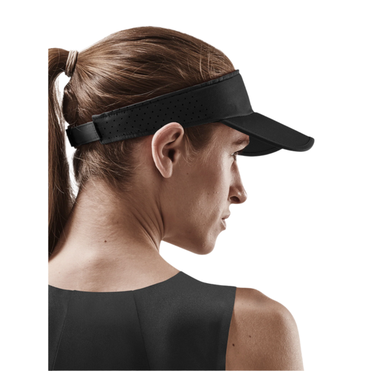 Run Visor, Black, Side View Model, Women