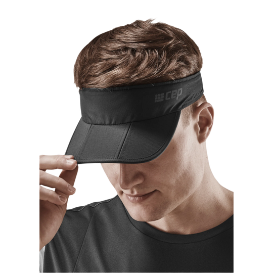 Run Visor, Black, Front Alternate View Model, Men