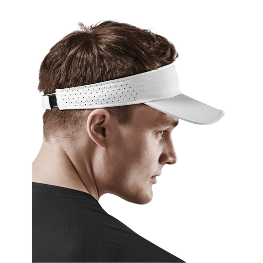 Run Visor, White, Side View Model, Men