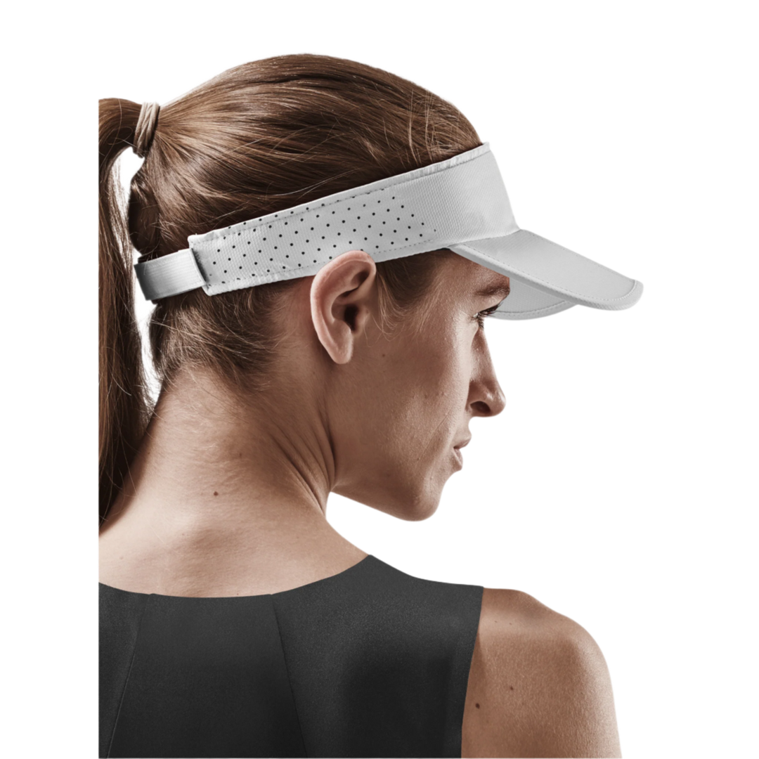 Run Visor, White, Side View Model, Women