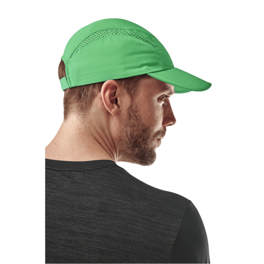 Run Cap, Green, Back View Model, Men