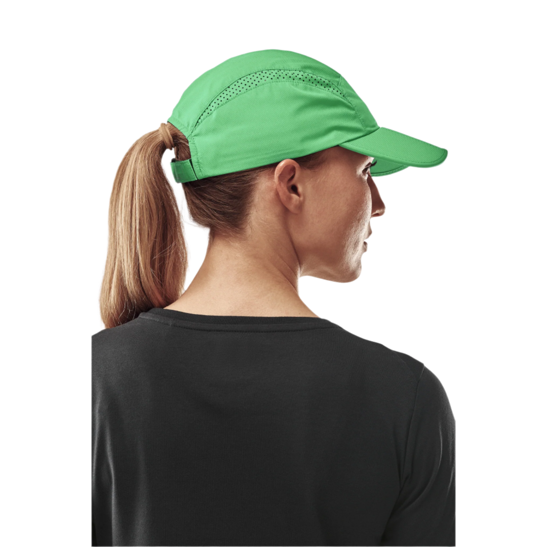 Run Cap, Green, Back View Model, Women