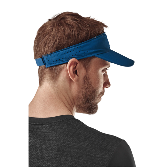 Run Visor, Blue, Back View, Men