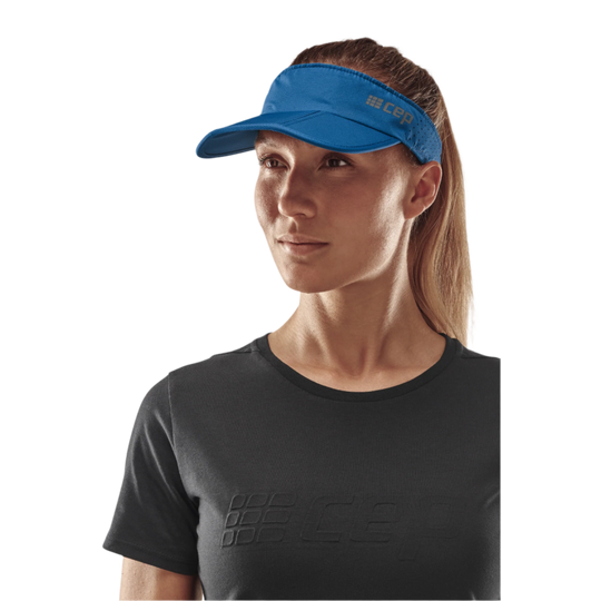 Run Visor, Blue, Front View, Women