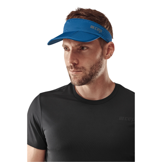 Run Visor, Blue, Front View, Men