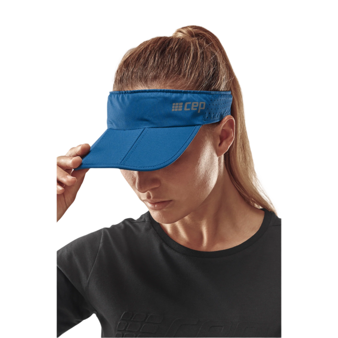 Run Visor, Blue, Front Alternate View, Women