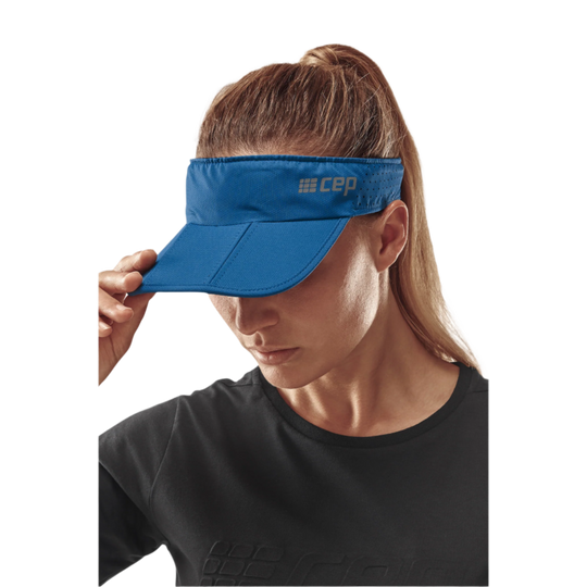 Run Visor, Blue, Front Alternate View, Women