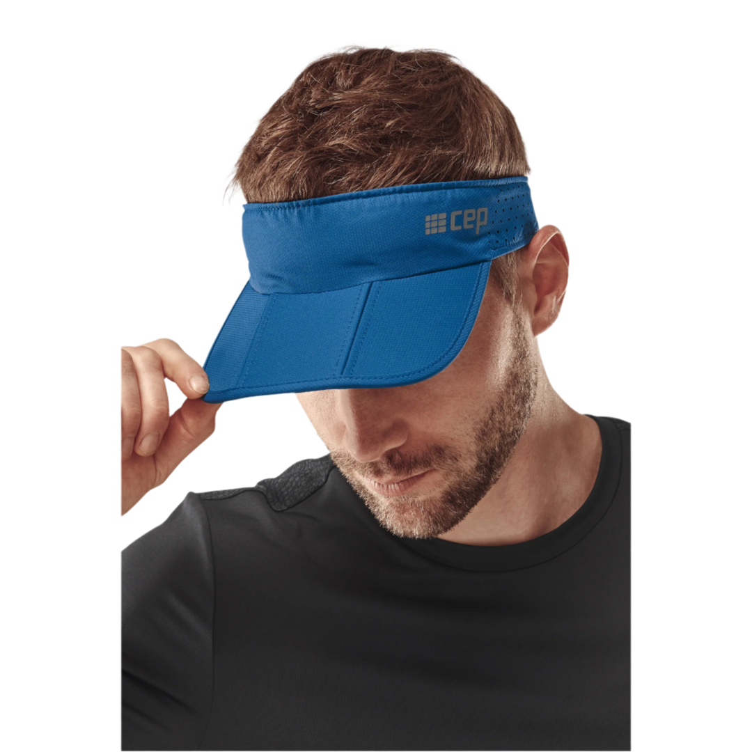 Run Visor, Blue, Front Alternate View, Men