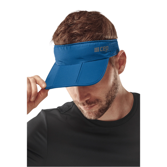 Run Visor, Blue, Front Alternate View, Men