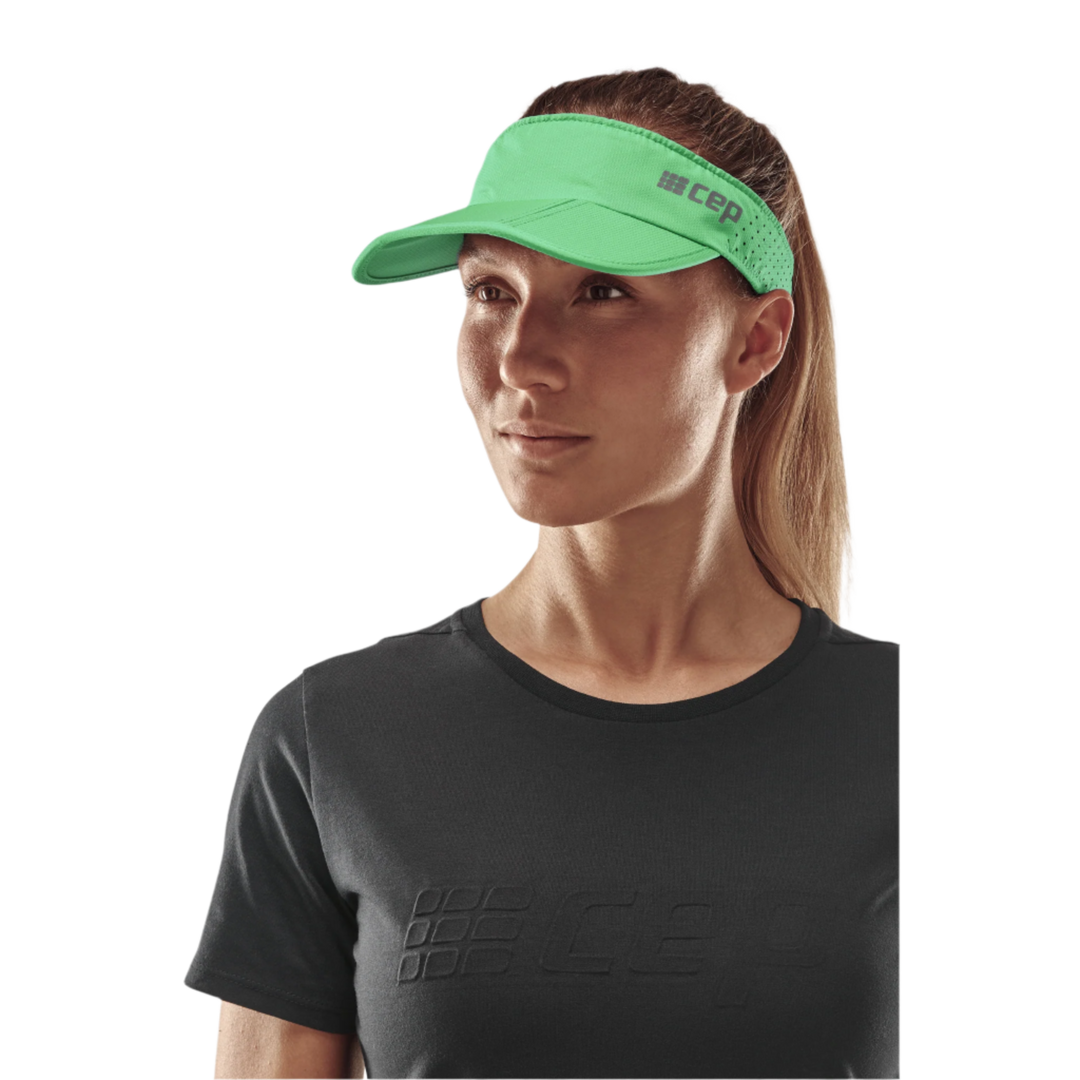 Run Visor, Green, Front View, Women