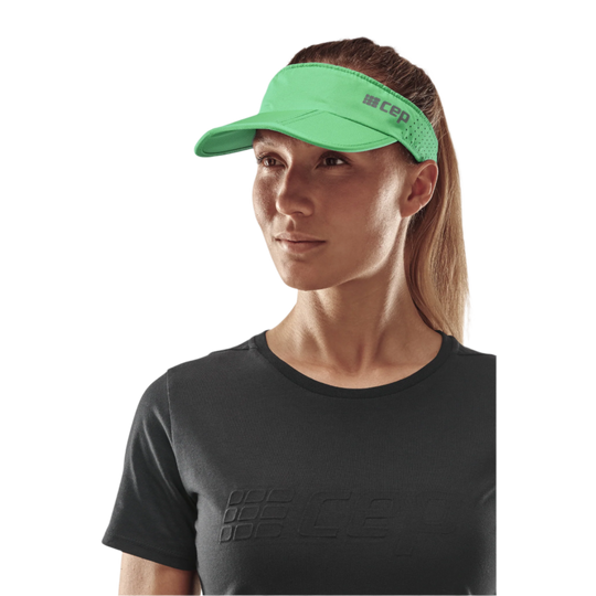 Run Visor, Green, Front View, Women