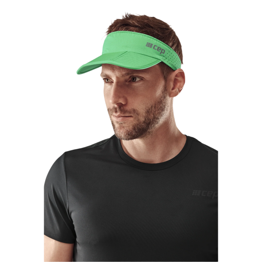 Run Visor, Green, Front View, Men