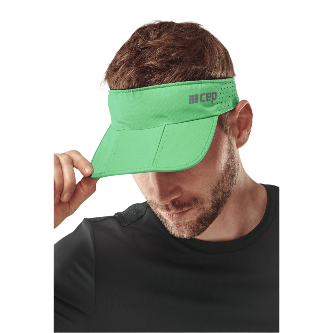 Run Visor, Green, Front Alternate View, Men