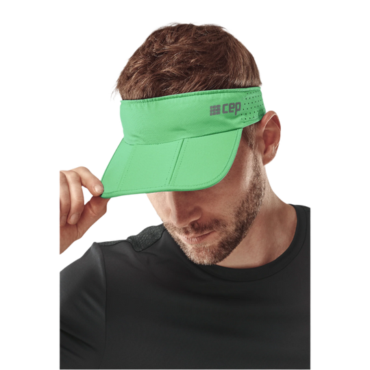 Run Visor, Green, Front Alternate View, Men