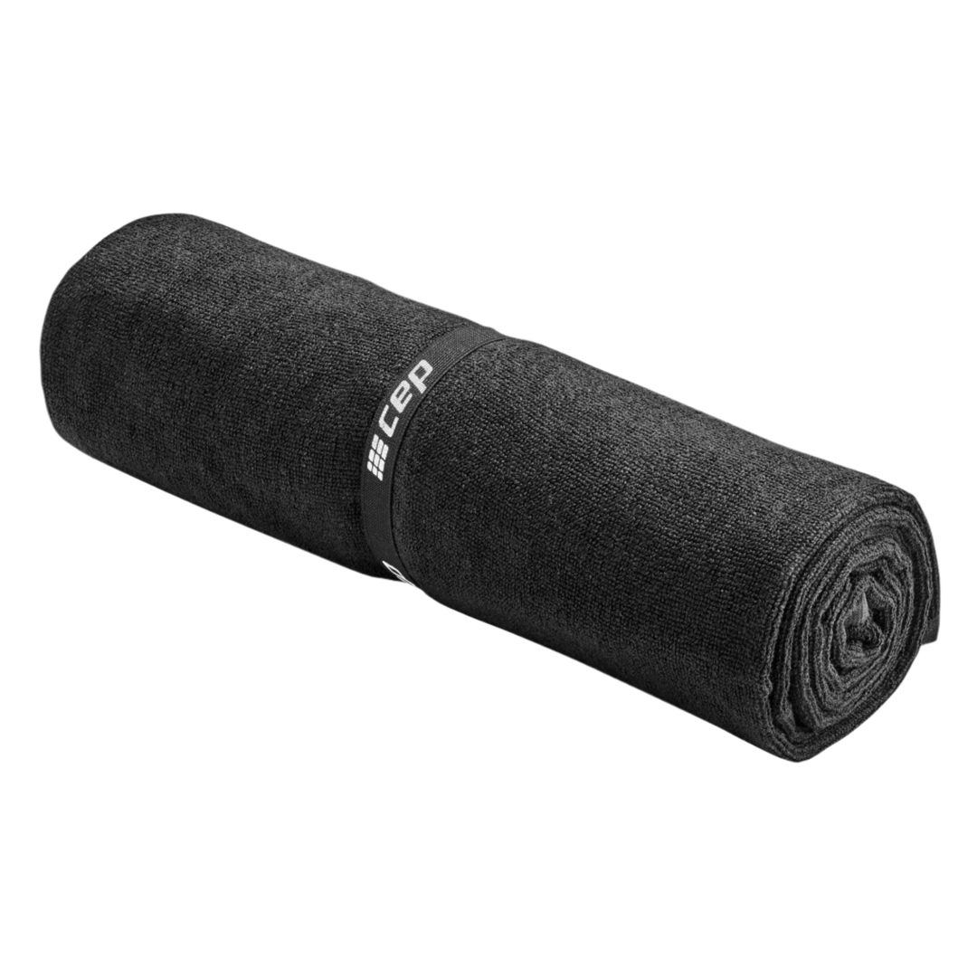 Sports Towel, Black, Rolled