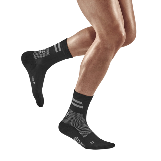 Training Mid Cut Compression Socks, Men, Black Training