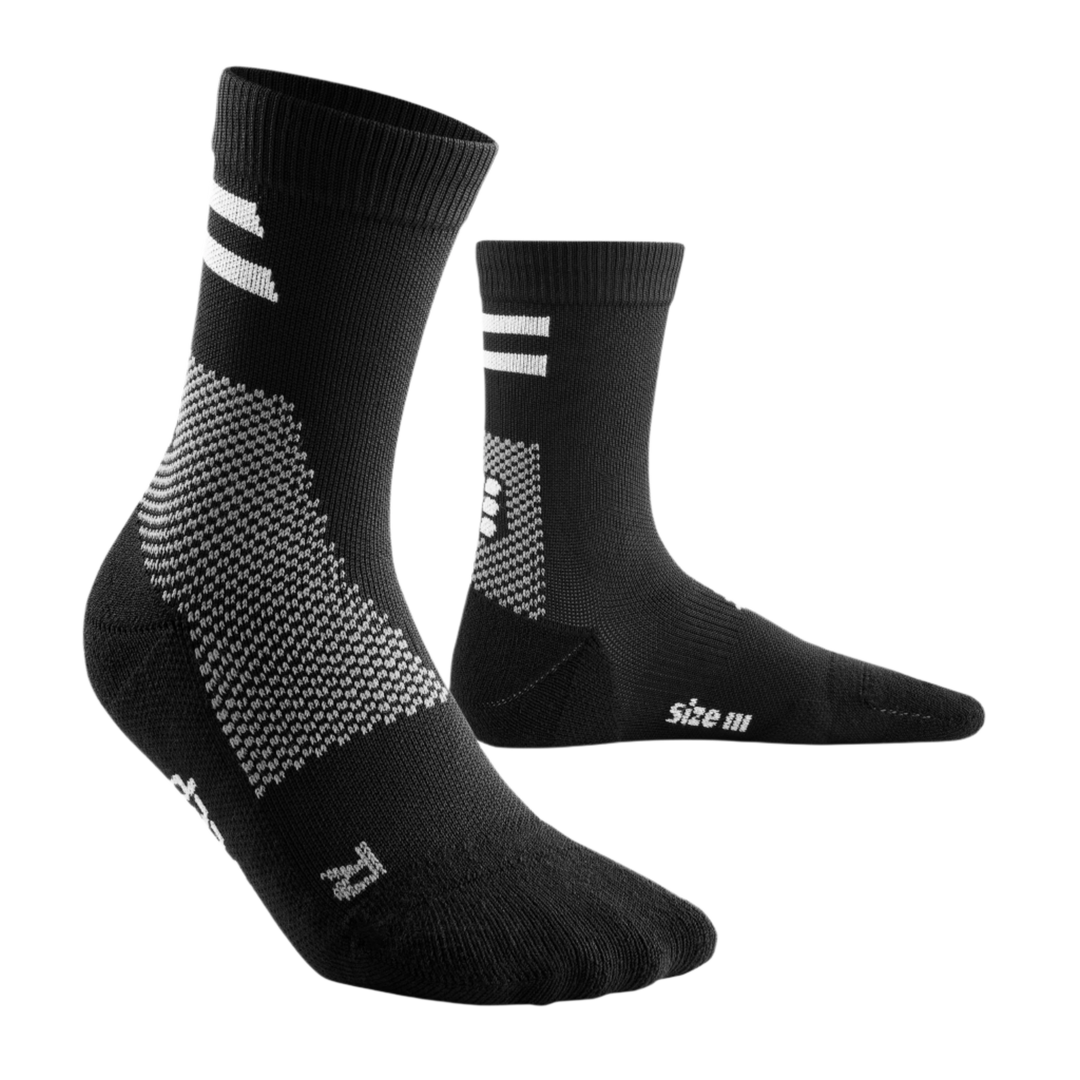 Training Mid Cut Compression Socks, Men, Black Training, Front View